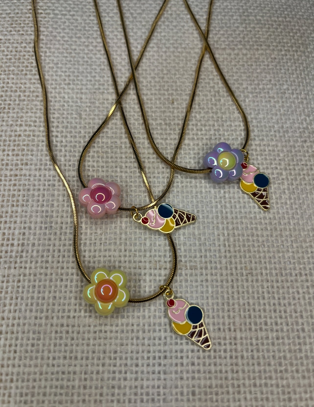 Flower Ice cream Necklace