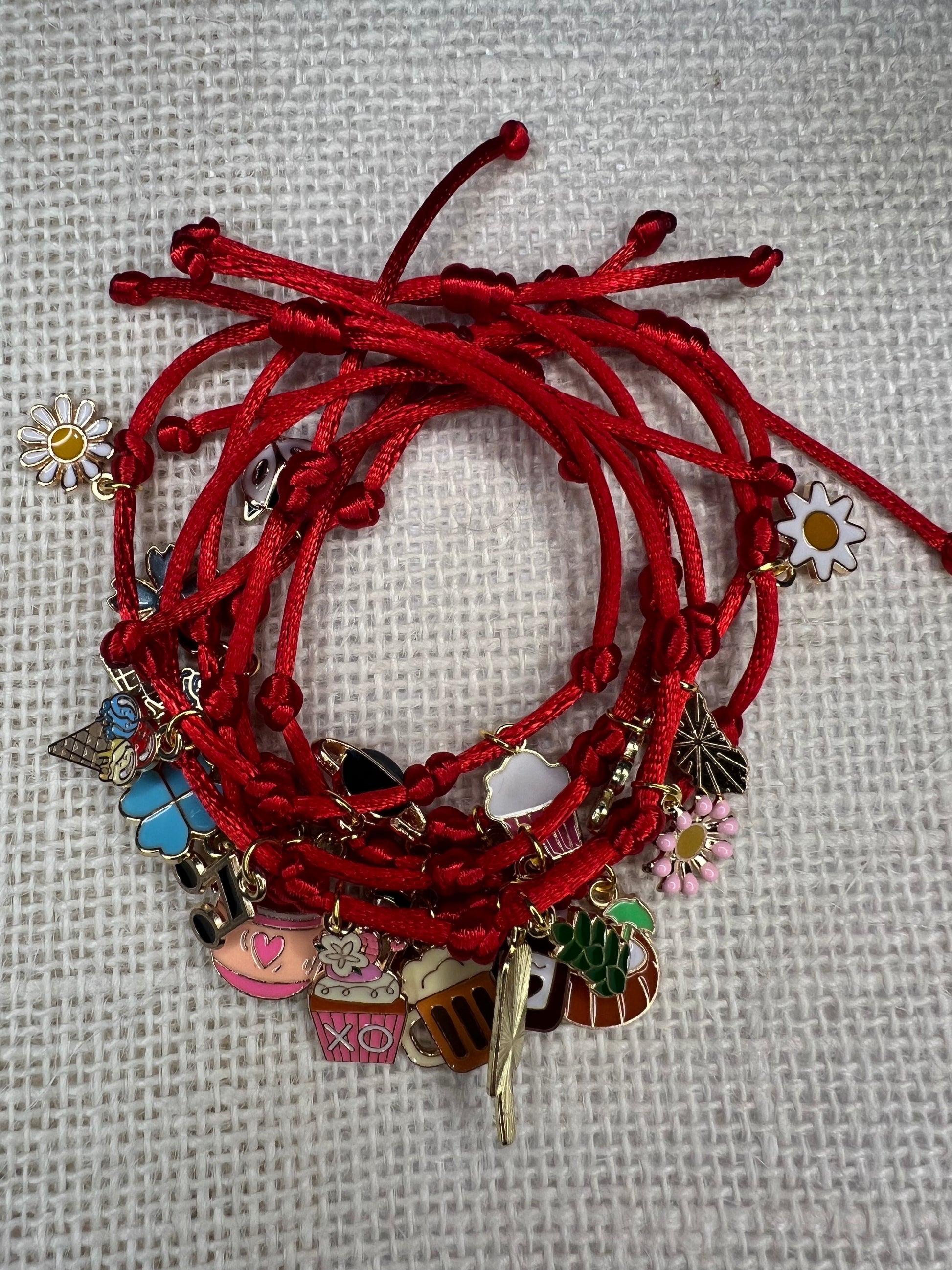 Random charm red bracelet