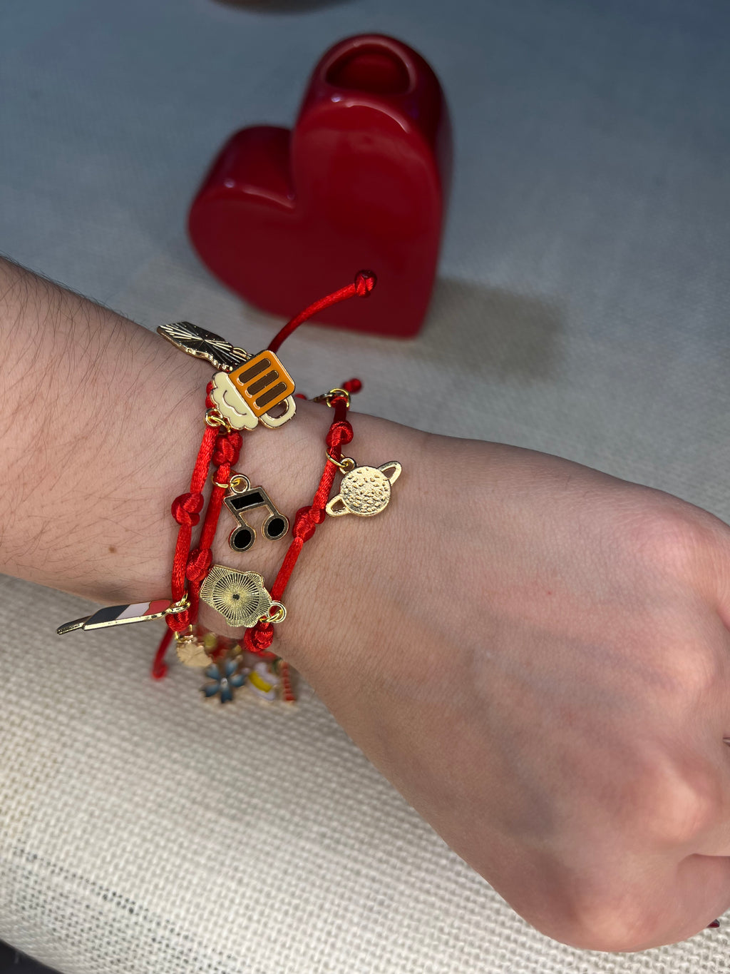 Random charm red bracelet
