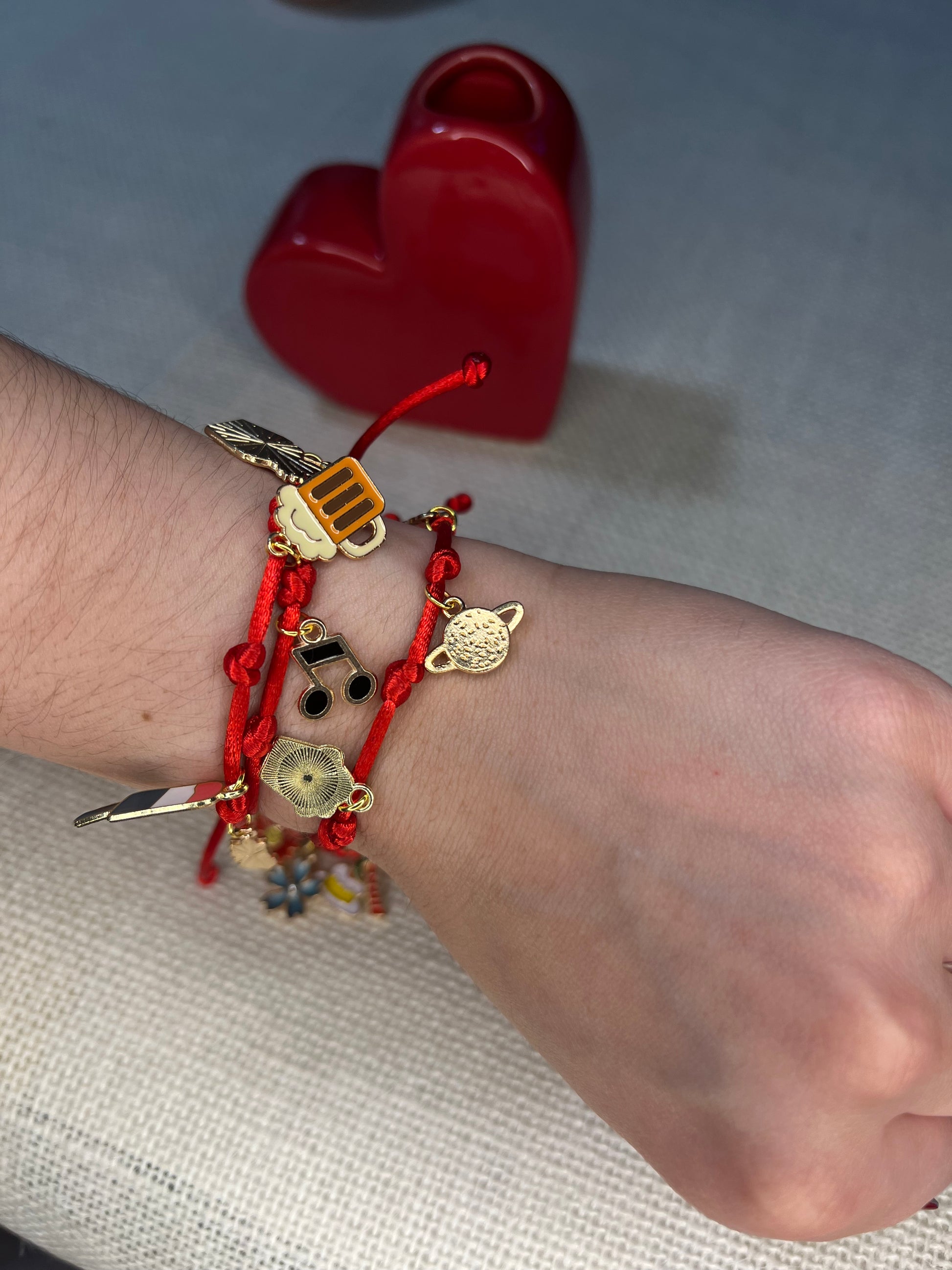 Random charm red bracelet