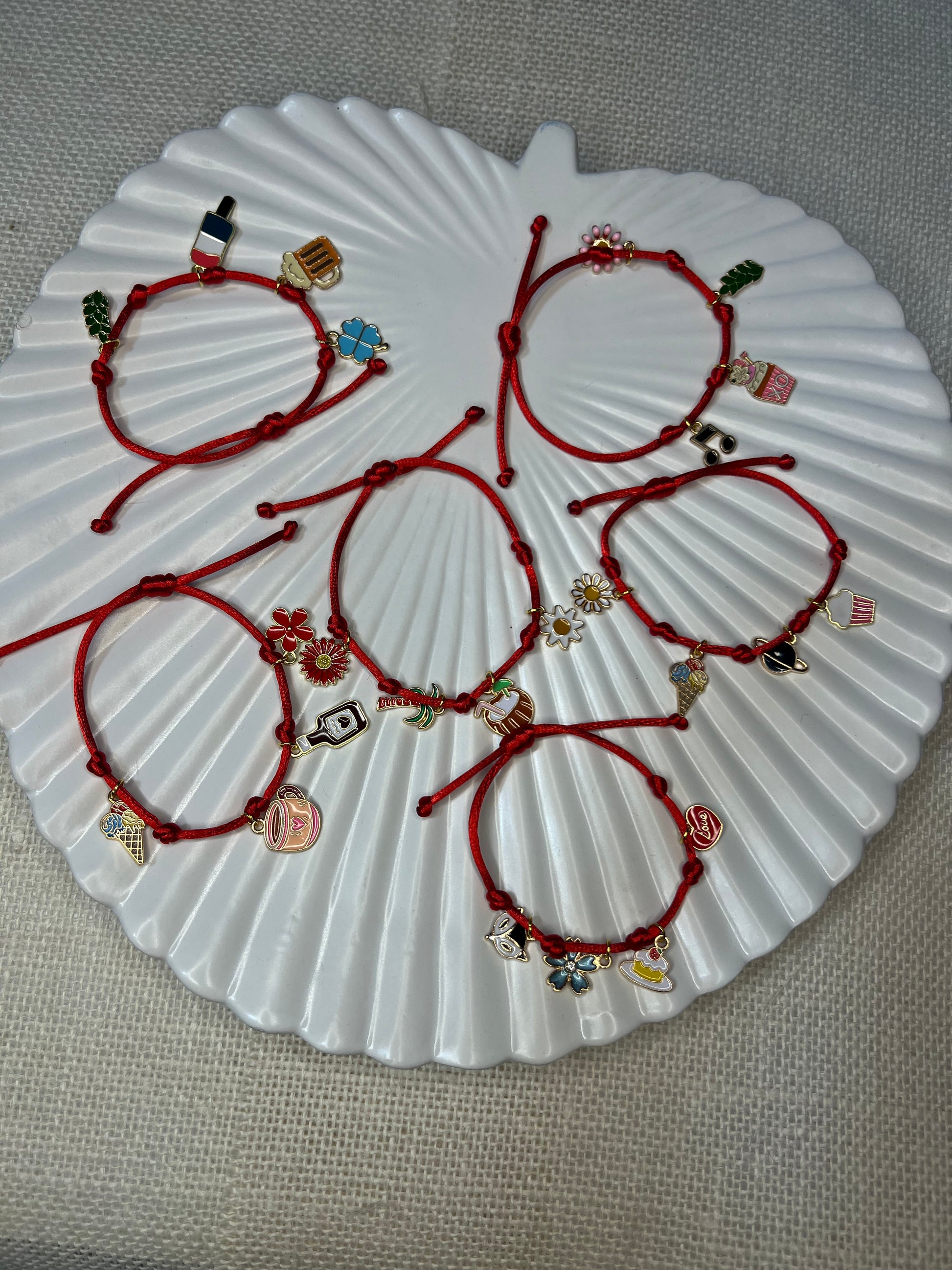 Random charm red bracelet