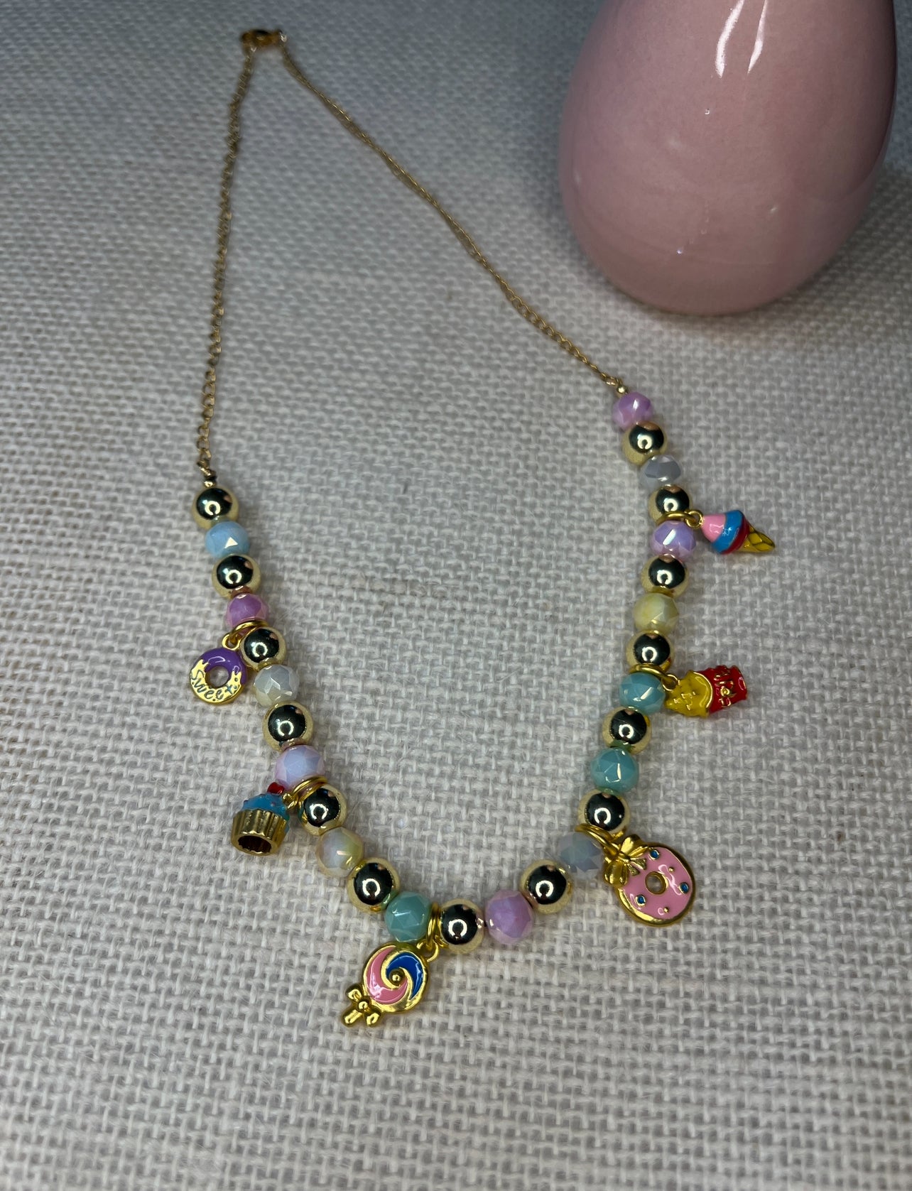 Sweets charm beaded necklace