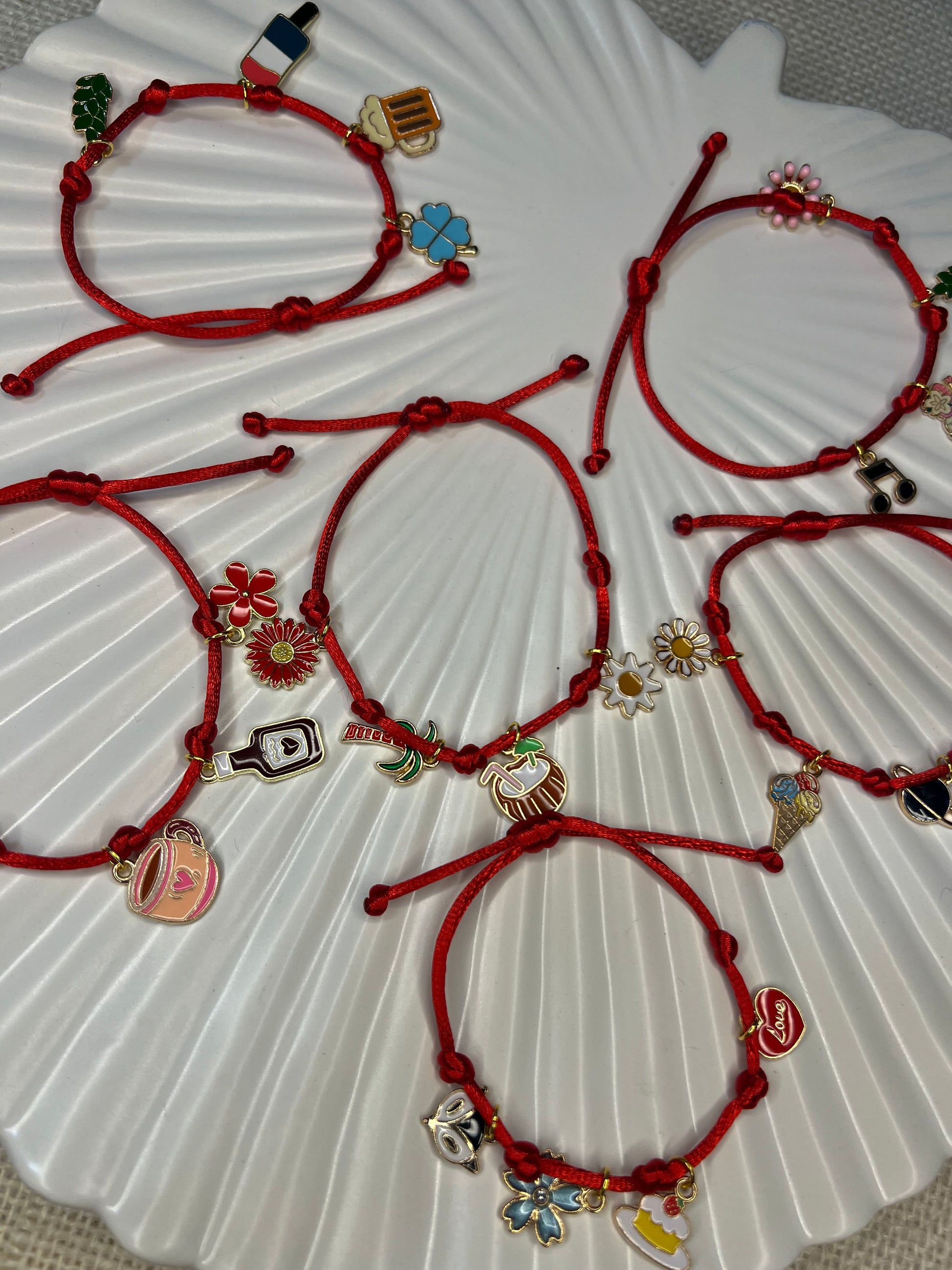 Random charm red bracelet